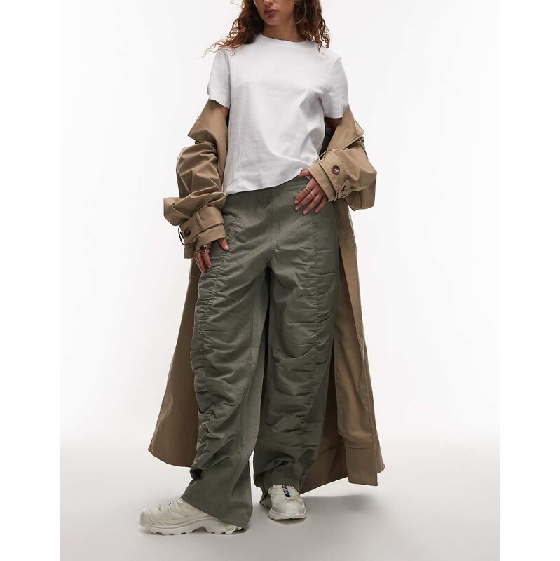 Obey lula flight cargo trousers in light grey 110062578