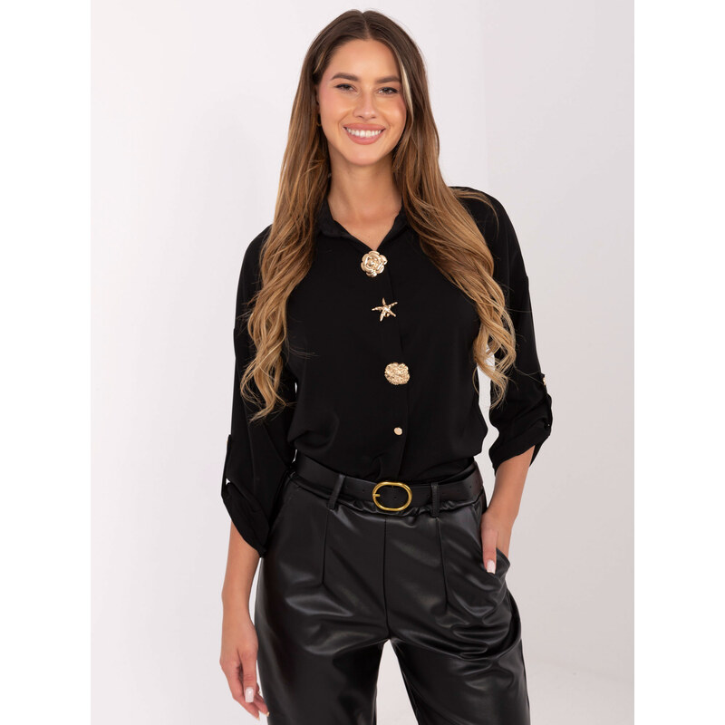 RUE PARIS Shirt-MI-KS-4192.34-black
