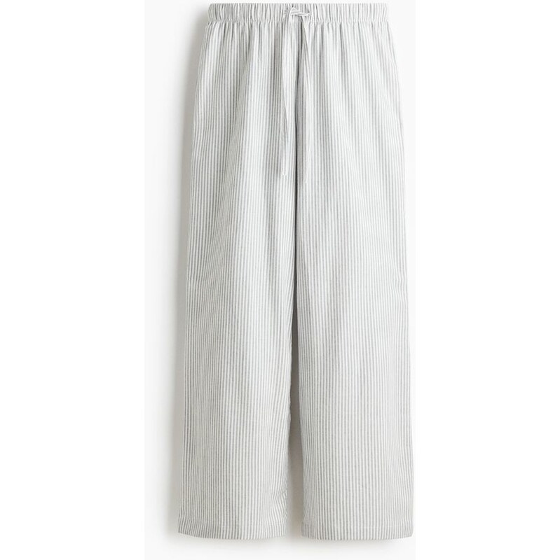 H&M - Flanelové pyžamové kalhoty - Šedá/Proužky