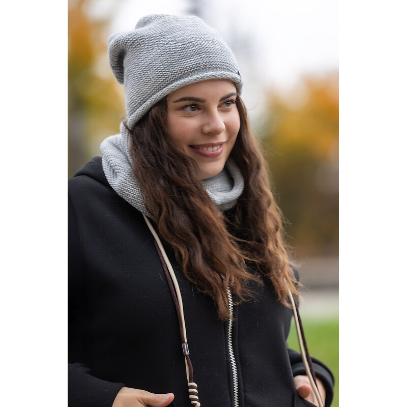 Italy fashion ZIMNÍ SET čepice a nákrčník KLASIK Barva: Světle