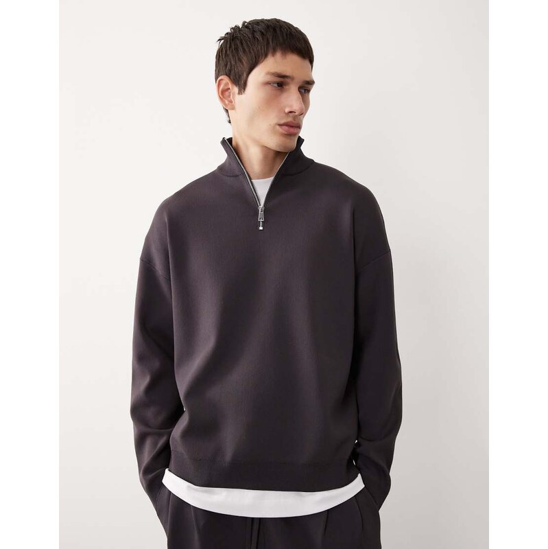 ASOS COLLECTIVE relaxed knitted half zip track top co-ord in