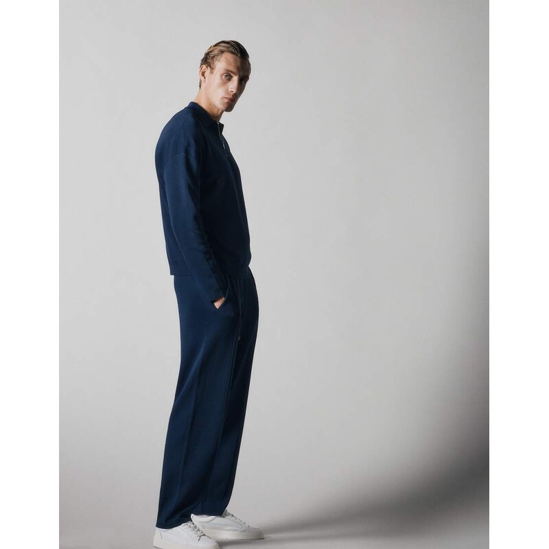 ASOS COLLECTIVE relaxed compact knit half zip polo co-ord in