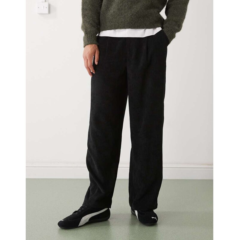 Reclaimed Vintage corduroy baggy trousers in black