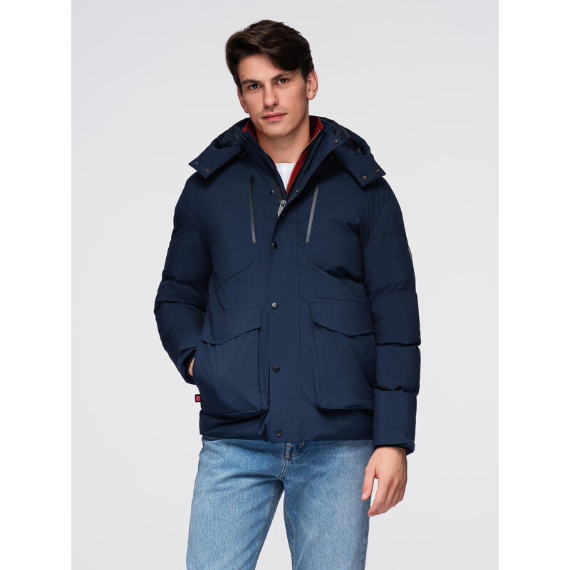 Ombre Mens winter jacket with detachable hood made of waterproof