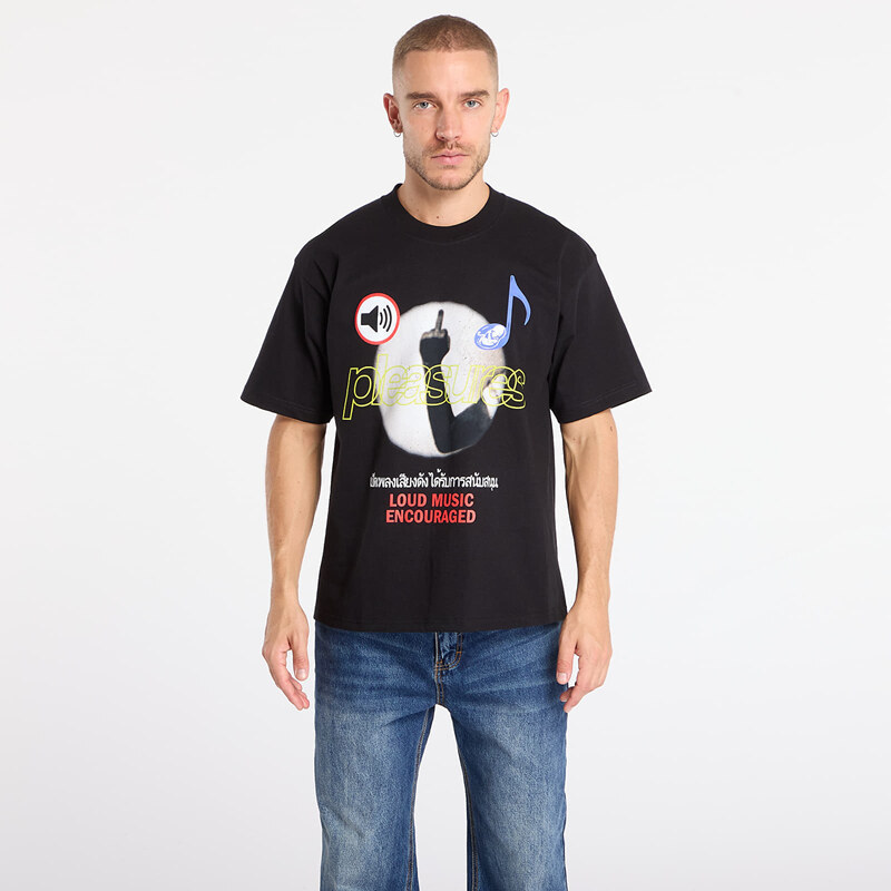 Tričko PLEASURES Loud Music T-Shirt Black L