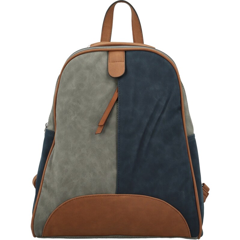 Paolo Bags Trendy dámský koženkový kabelko-batoh Ticiana, šedo-modrý 109435560