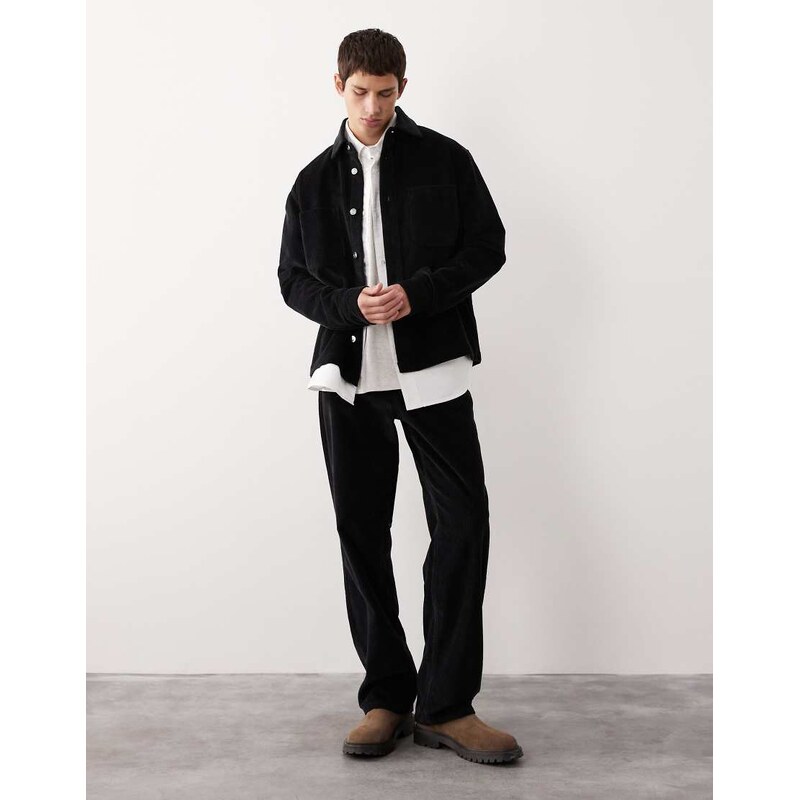 ASOS COLLECTIVE straight fit cord co-ord trouser in black -