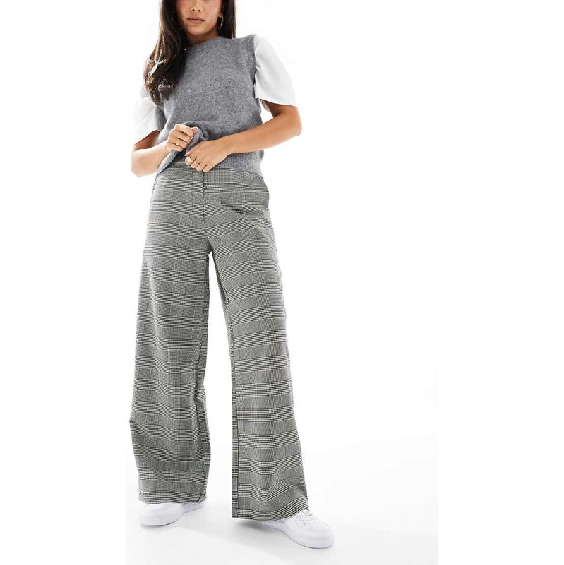 ASOS DESIGN tailored relaxed straight leg trousers in mono