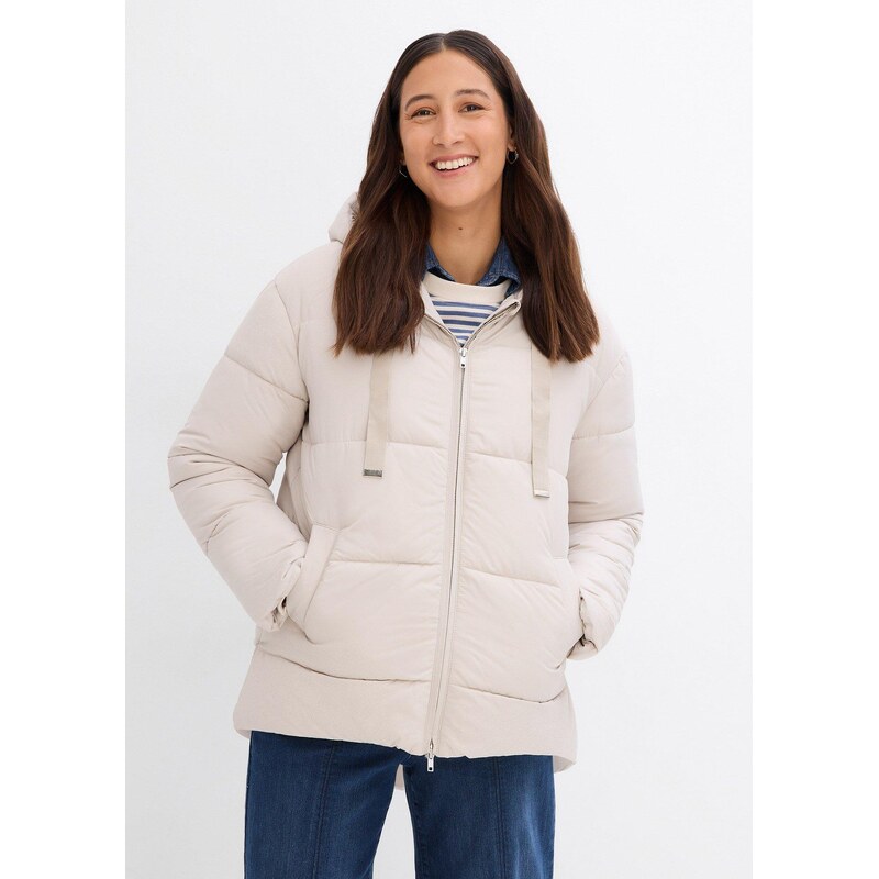 bonprix Prošívaná oversize bunda šedá Žena 15007109