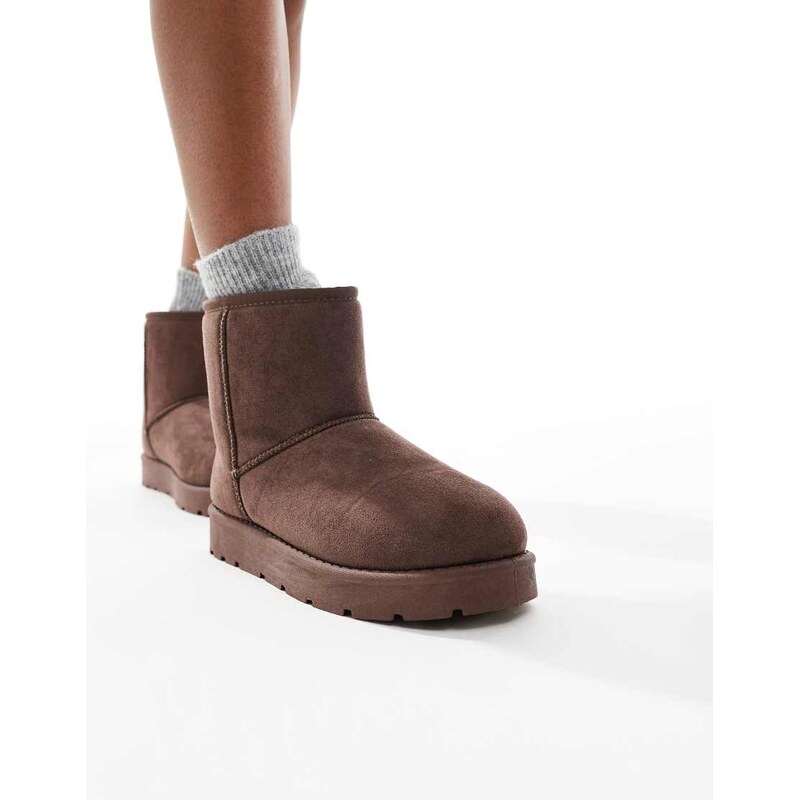 SEQWL cosy ankle boots in brown 109771942