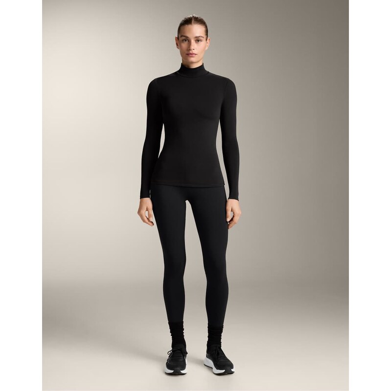 OYSHO Long-sleeve base layer t-shirt in black