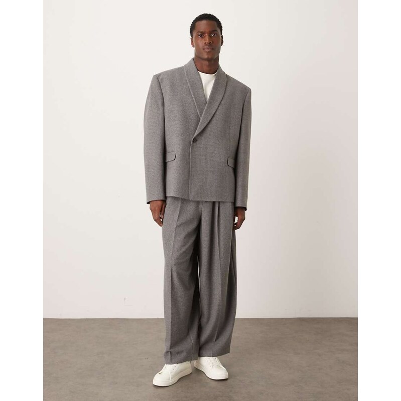 ASOS DESIGN extreme tapered suit trousers in charcoal marl