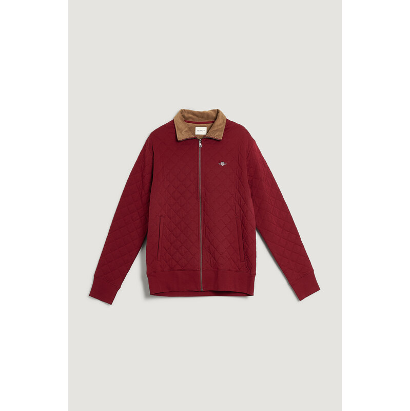 MIKINA GANT QUILTED CORD COLLAR FULL ZIP PLUMPED RED