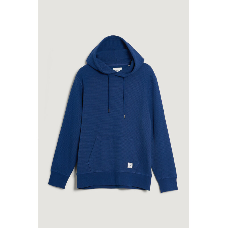 MIKINA GANT WAFFLE TEXTURE HOODIE PERSIAN BLUE