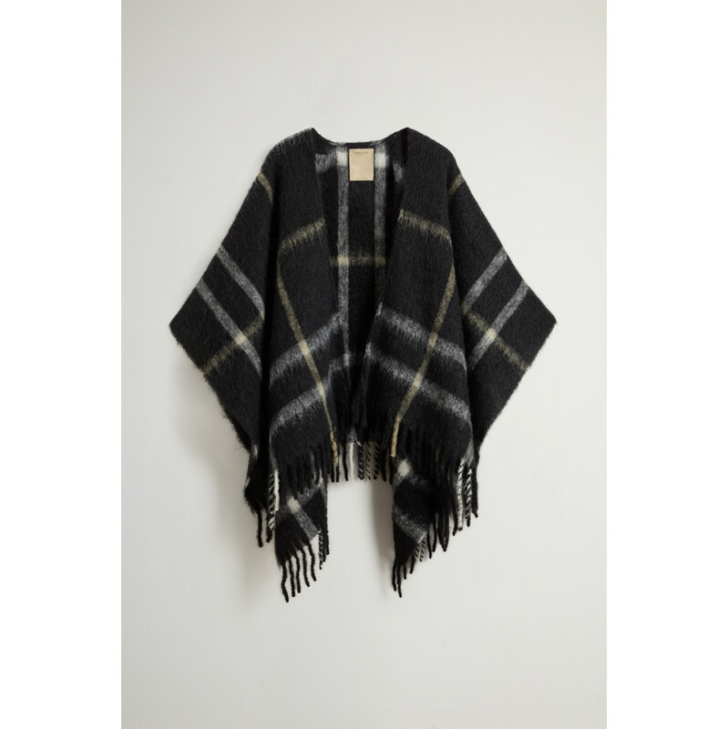 PONČO WOOLRICH BRUSHED ALPACA CHECK CAPE 109438954
