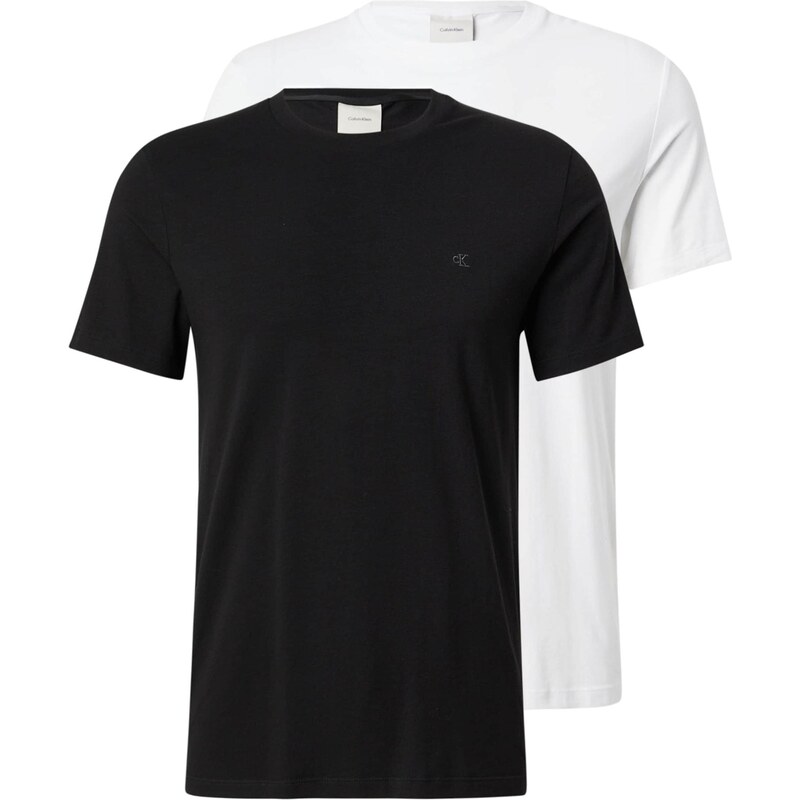 Calvin Klein Tričko Slim Monogram Embroidery T azurová / bílá