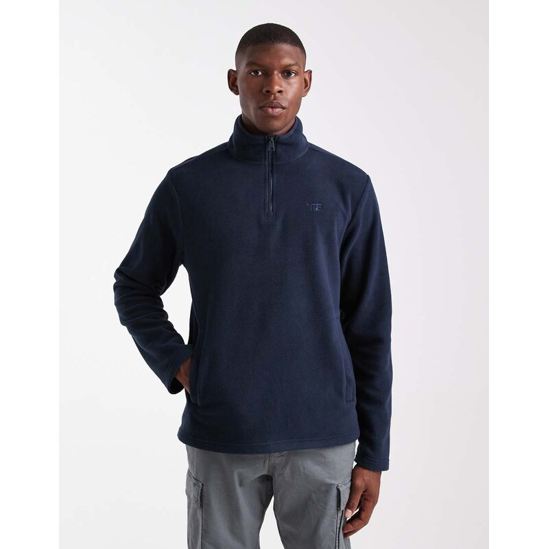Threadbare 1/4 zip fleece in navy