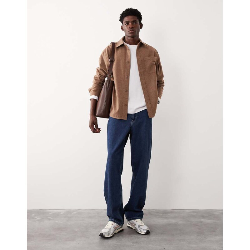 ASOS COLLECTIVE oversized wool blend in brown