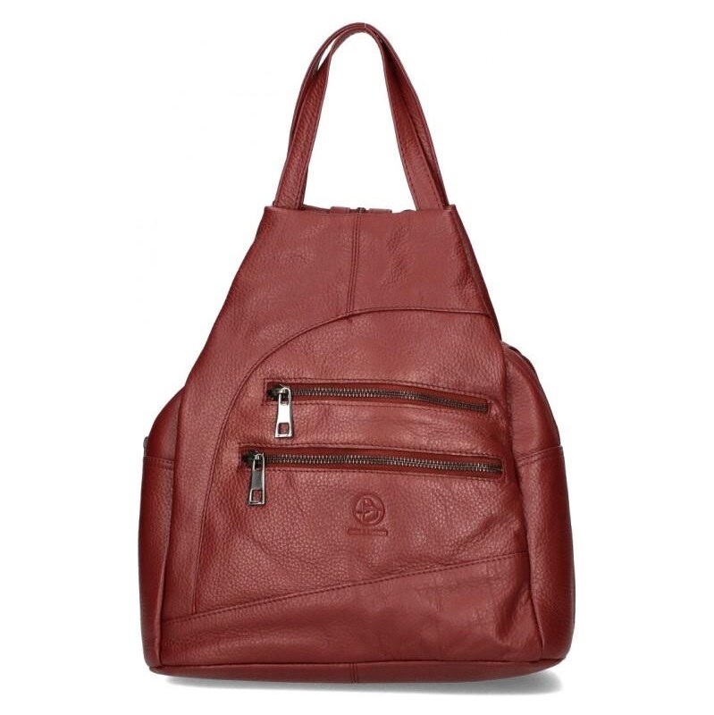 BELLUGIO kožený batoh DB 142-816 dark red 109449981