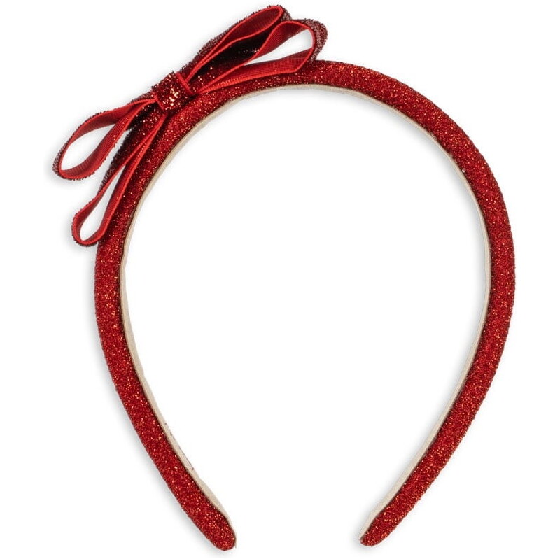 Konges Sløjd Čelenka do vlasů se třpytkami Red Velvet Bow