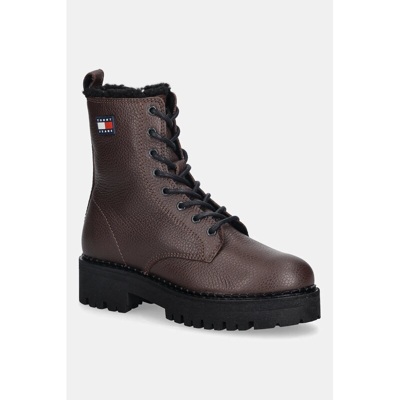 Kožené kotníkové boty Tommy Jeans TJW URBAN LACEUP BOOT WL 109380508
