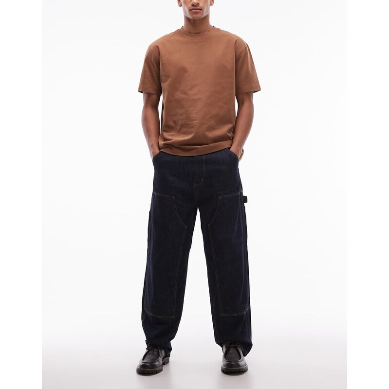 Carhartt WIP OG double knee loose straight fit jeans in dark blue 109452405
