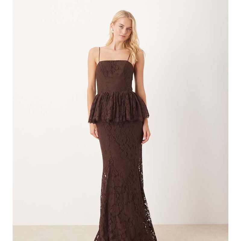ASOS Tall ASOS DESIGN Tall structured lace maxi dress with