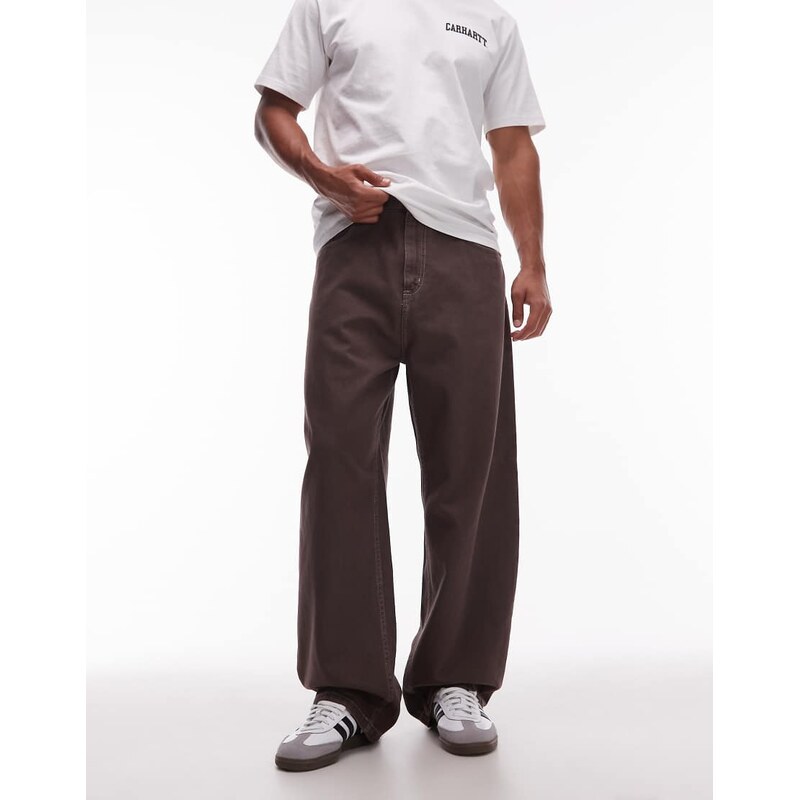 Carhartt WIP brandon baggy trousers in dark brown