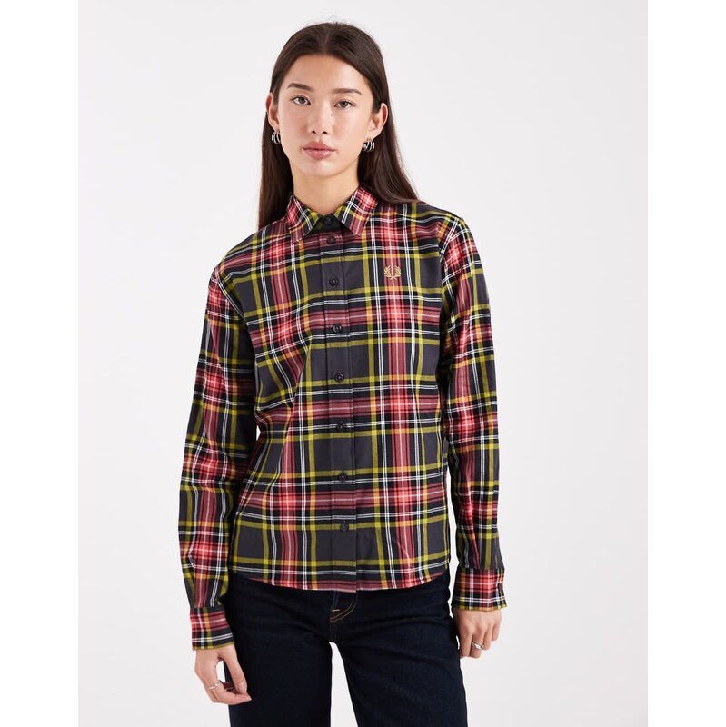 Fred Perry shirt in tartan-Multi