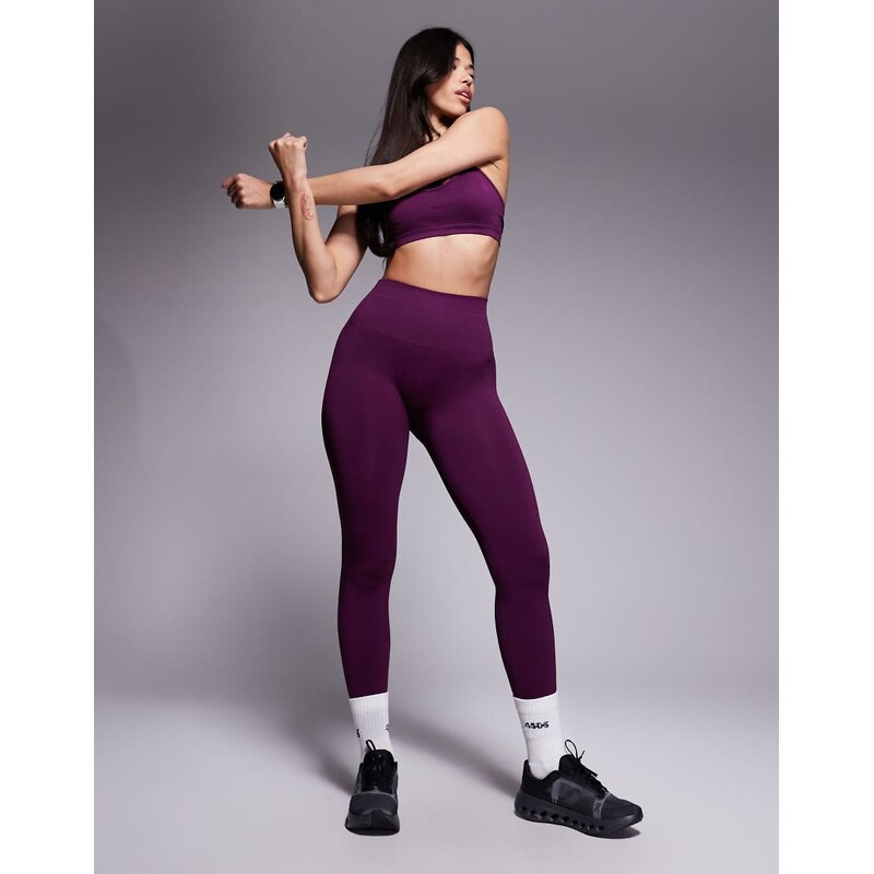 4505 seamless high waist gym leggings in plum-Purple 110592075