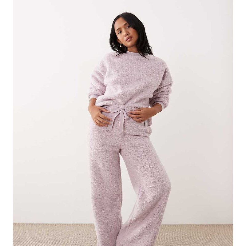 ASOS Petite ASOS DESIGN Petite lounge cuddle crew neck sweat & wide 115513293