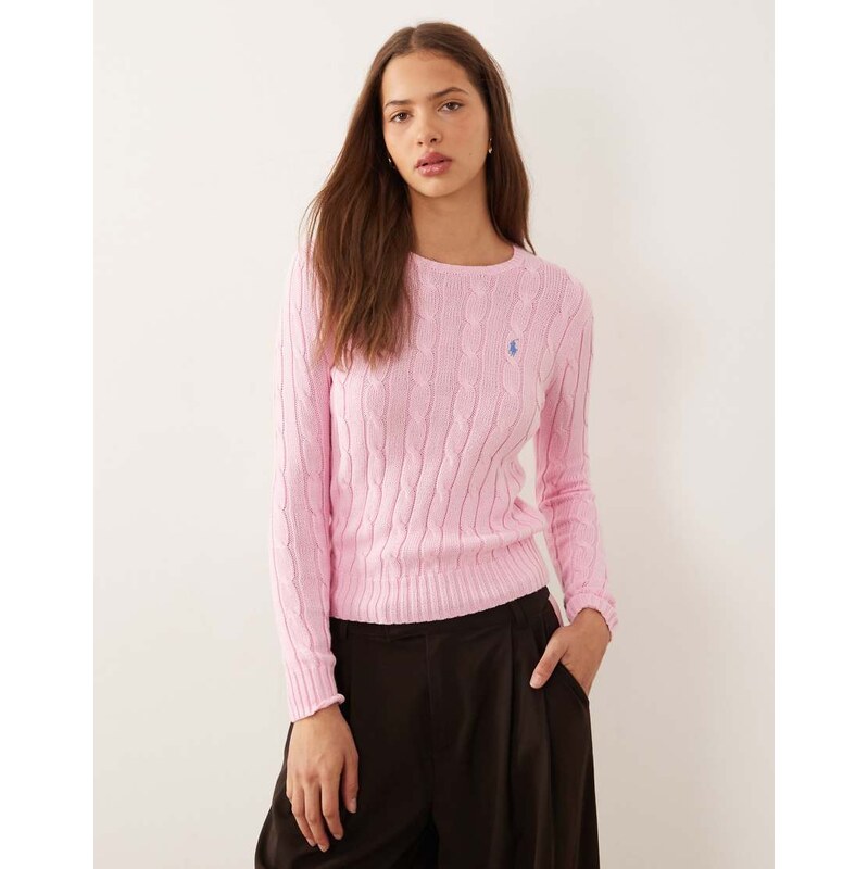 Polo Ralph Lauren Julianna icon logo cotton cable knit jumper in