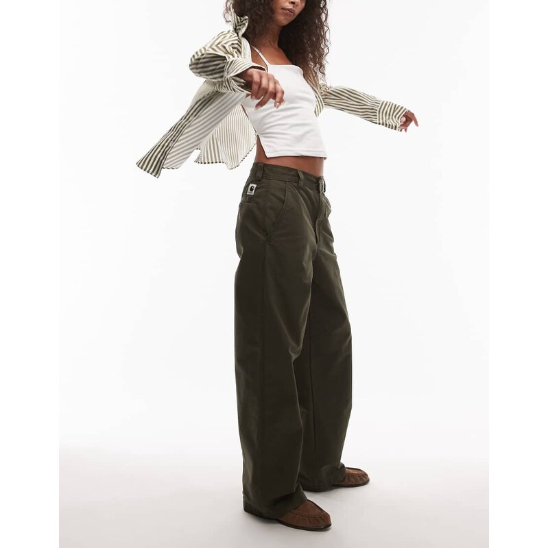 Carhartt WIP novi trousers in khaki-Brown 115680819
