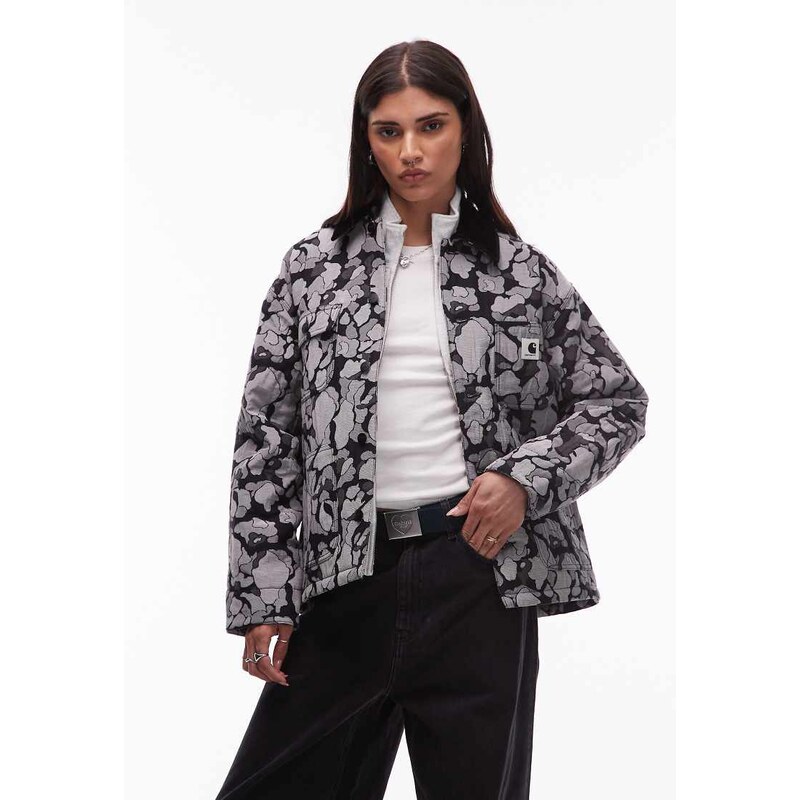 Carhartt WIP tapestry chore coat in monochrome camo jacquard-Multi 109457678