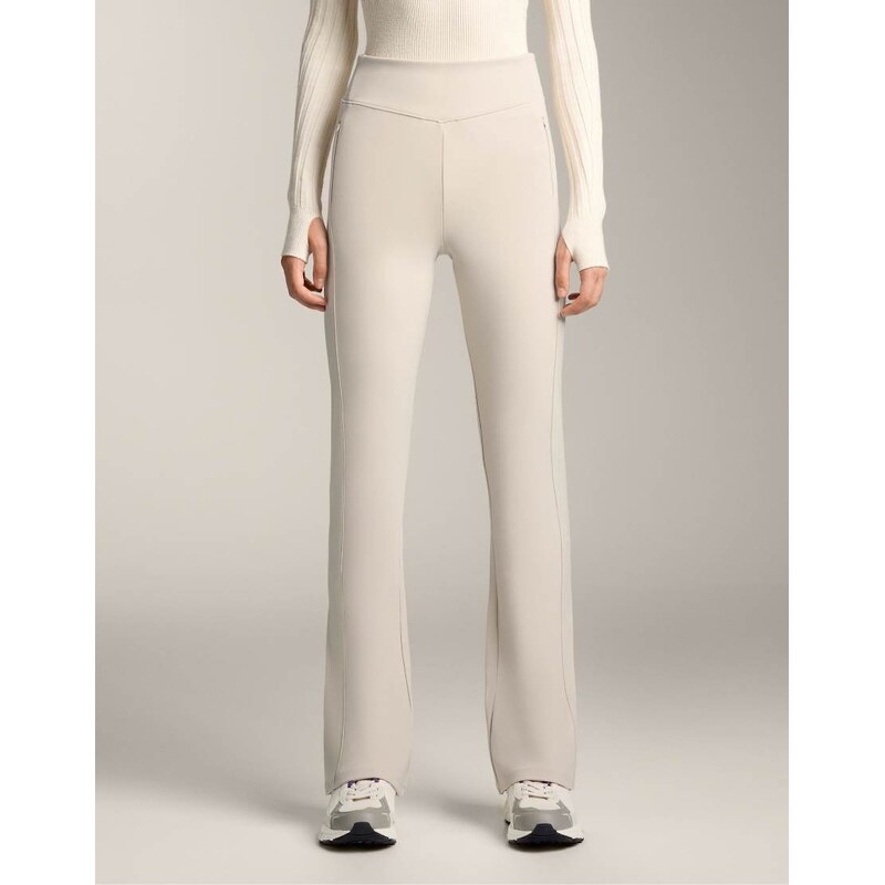 OYSHO High rise warm flare trousers in light pink 109452740