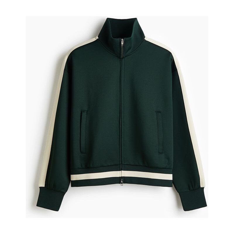 H&M - Sportovní bundas postranními pruhy Loose Fit - Tmavě