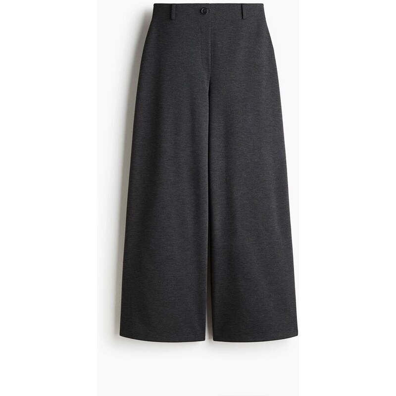 H&M - Široké žerzejové kalhoty - Tmavě Šedý Melír