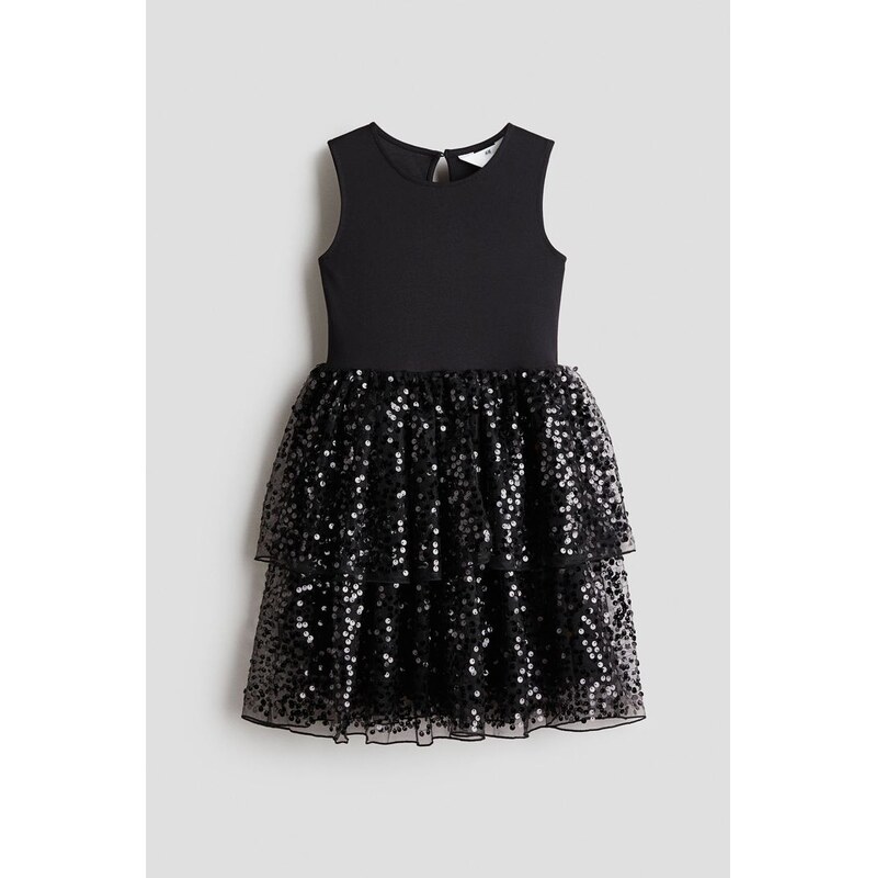 H&M - Šatys flitrovou sukní - Černá