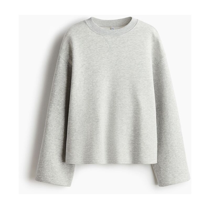 H&M - Oversized mikina - Světle Šedý Melír