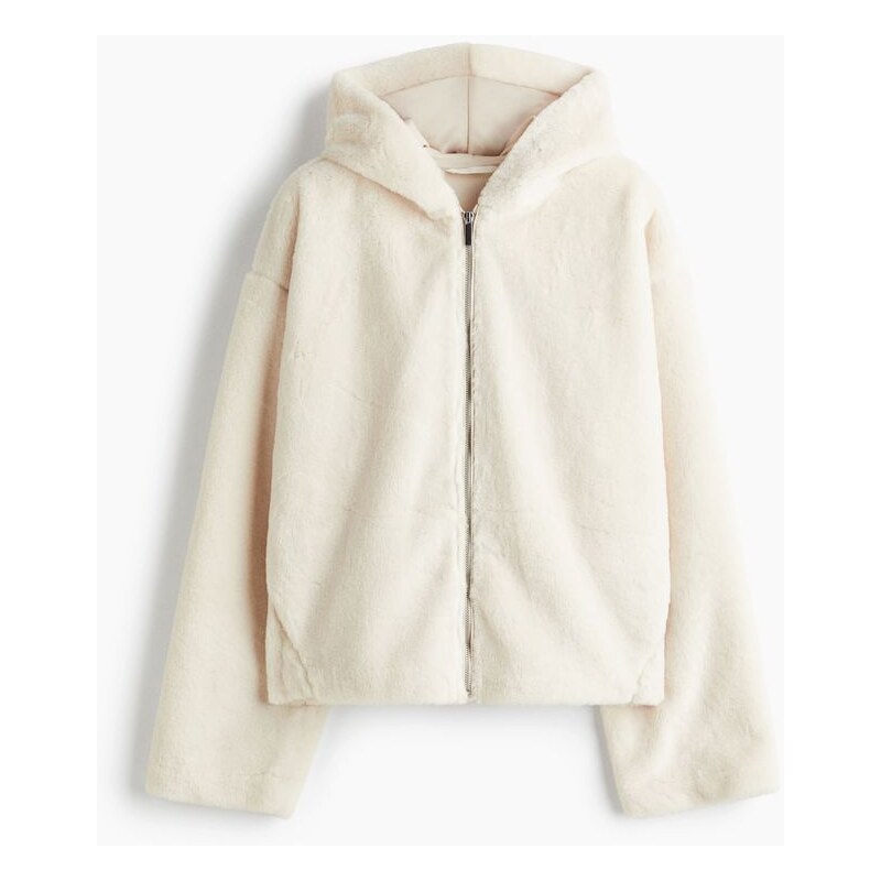 H&M - Bunda na zips kapucí - Krémová
