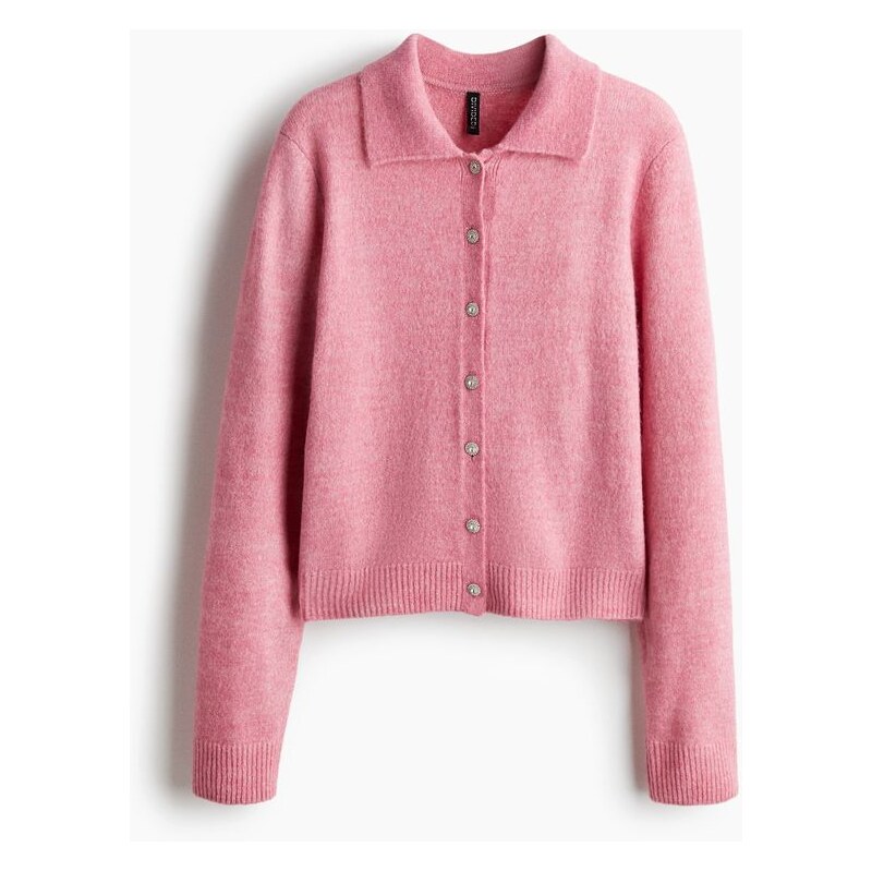 H&M - Propínací svetrs límcem - růžová 109458088