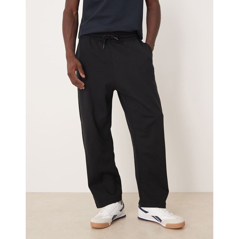 ASOS DESIGN oversized joggers with pin tuck detail in black