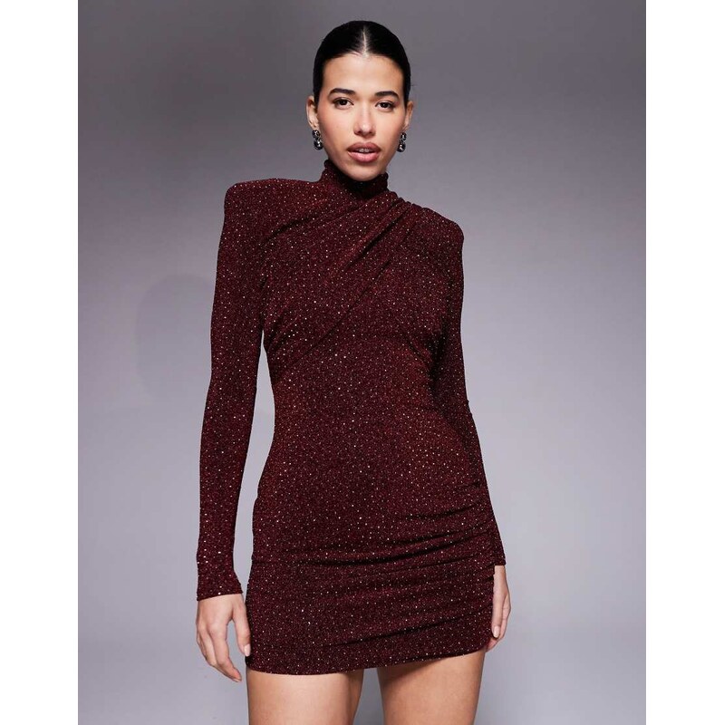Ruched & Ready Im Her removable shoulder pad detail high neck cross 115707494