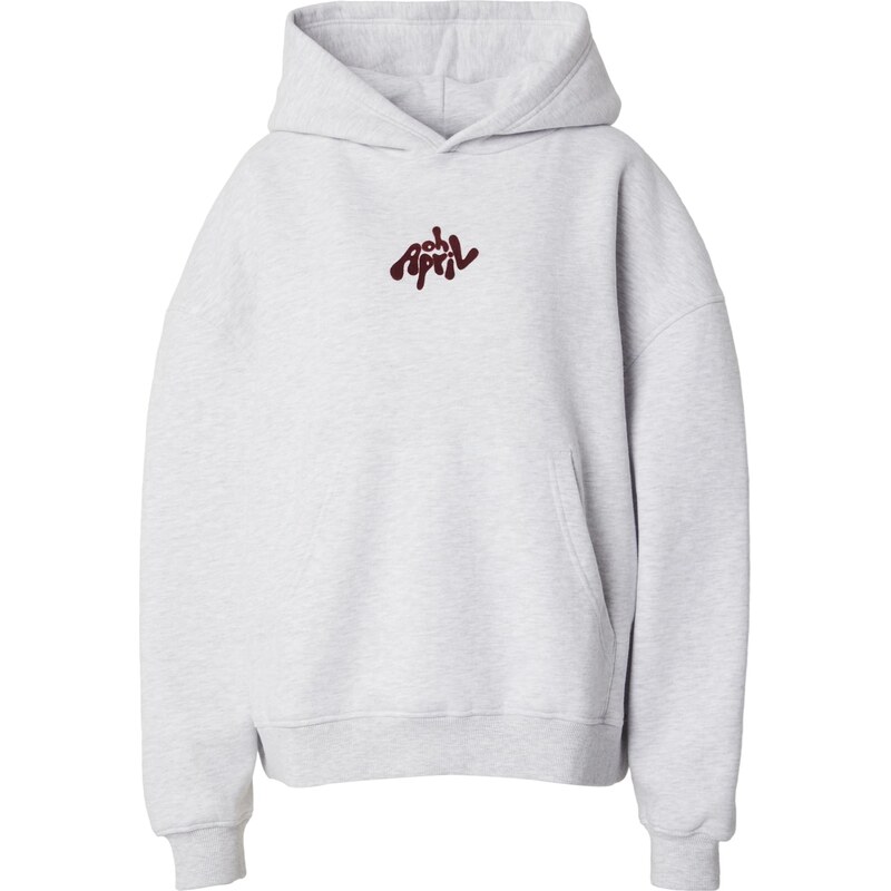 OH APRIL Mikina Boyfriend šedý melír / burgundská červeň