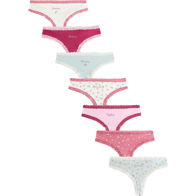 Next Tanga světlemodrá / zelená / pink / bílá