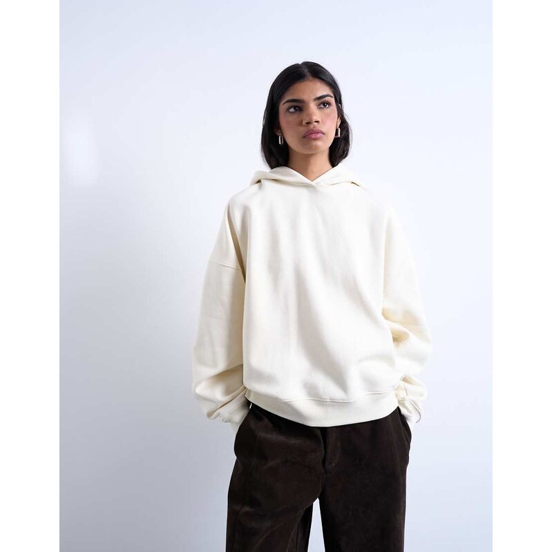 Topshop ultimate hoodie in ecru-White 115513004