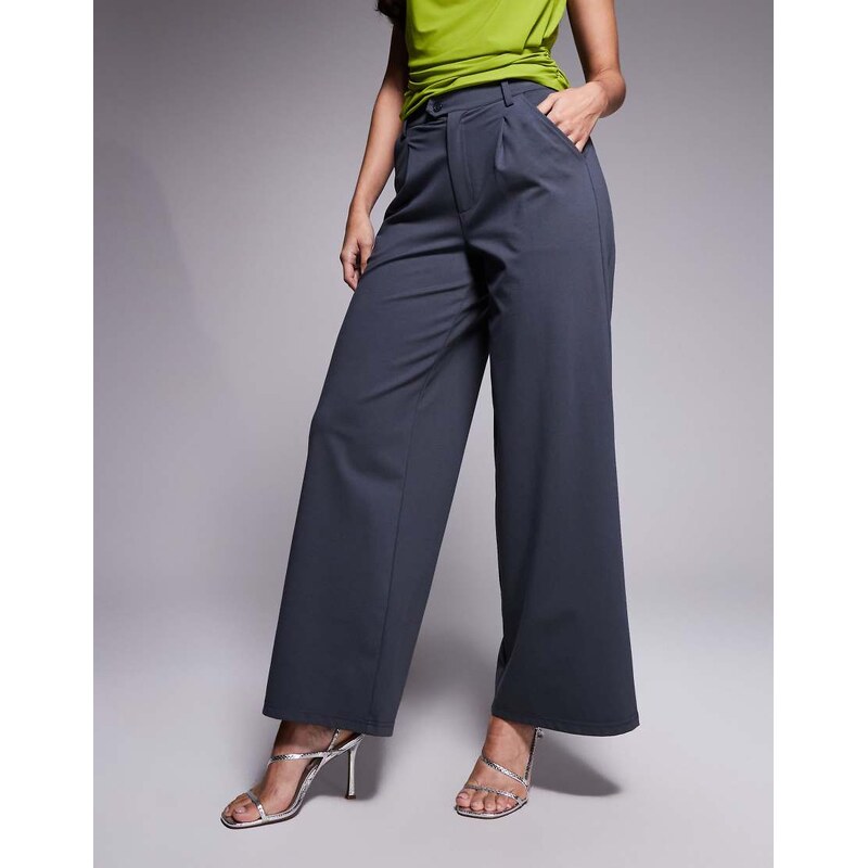 ASOS DESIGN wide leg trousers in dark grey