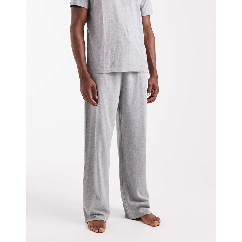 ASOS DESIGN heavyweight wide leg lounge bottoms in grey marl