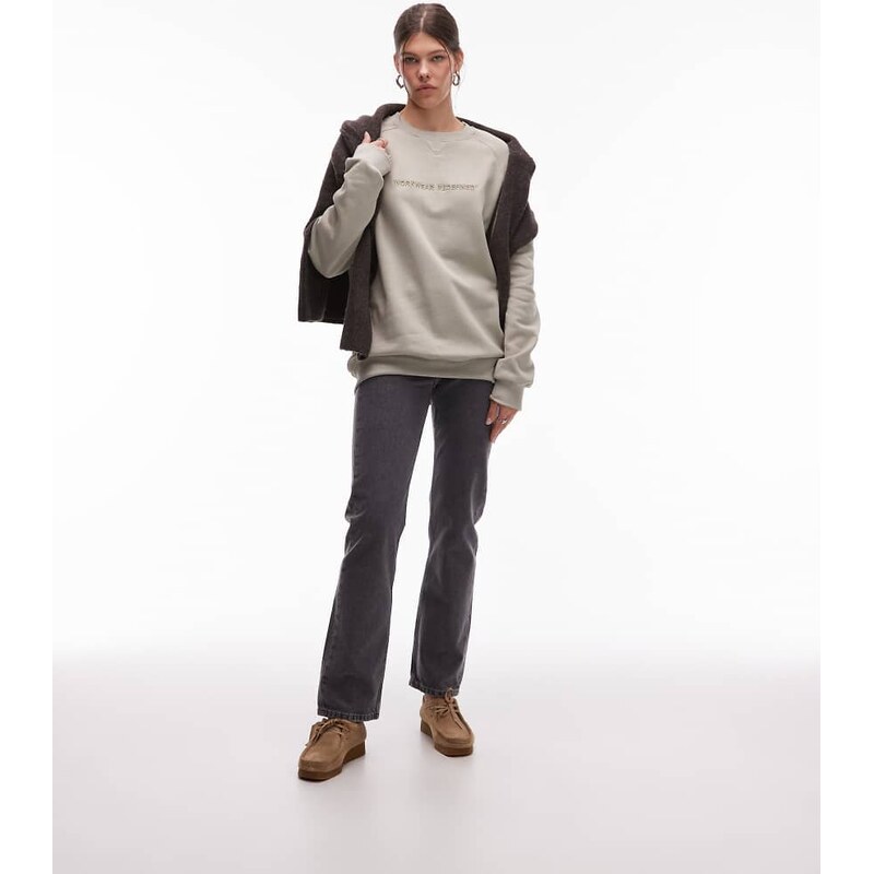 CAT WWR 300 gsm embroidered logo loose fit raglan sweatshirt in
