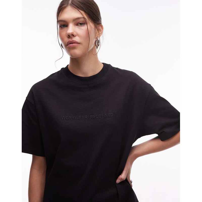 CAT WWR 180 gsm embroidered logo loose fit t-shirt in black 109464606